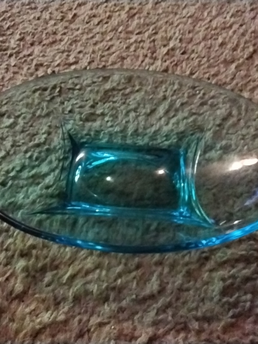 Hazel-Orbit Blue Glass Candy Bowl/Dish Vintage
